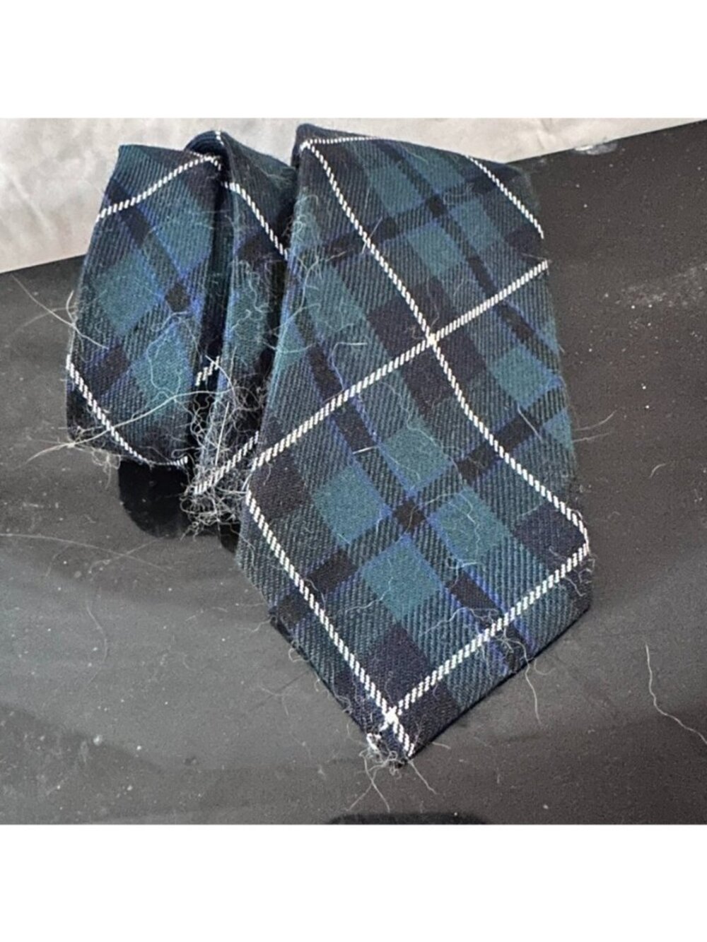 Vintage Roberto Capucci Roma Paris Tie 3 Inch Blue Green Tartan Plaid Necktie